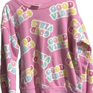 Pink 'Good Vibes' Kids Sweatshirt